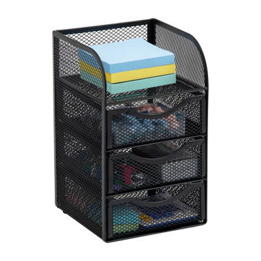 Inbox Zero Malama Mesh Mini 3 Drawer Office Supply Organizer